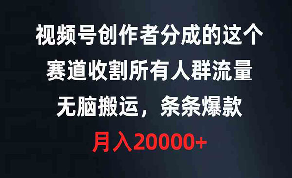 视频号无脑搬运条条爆款